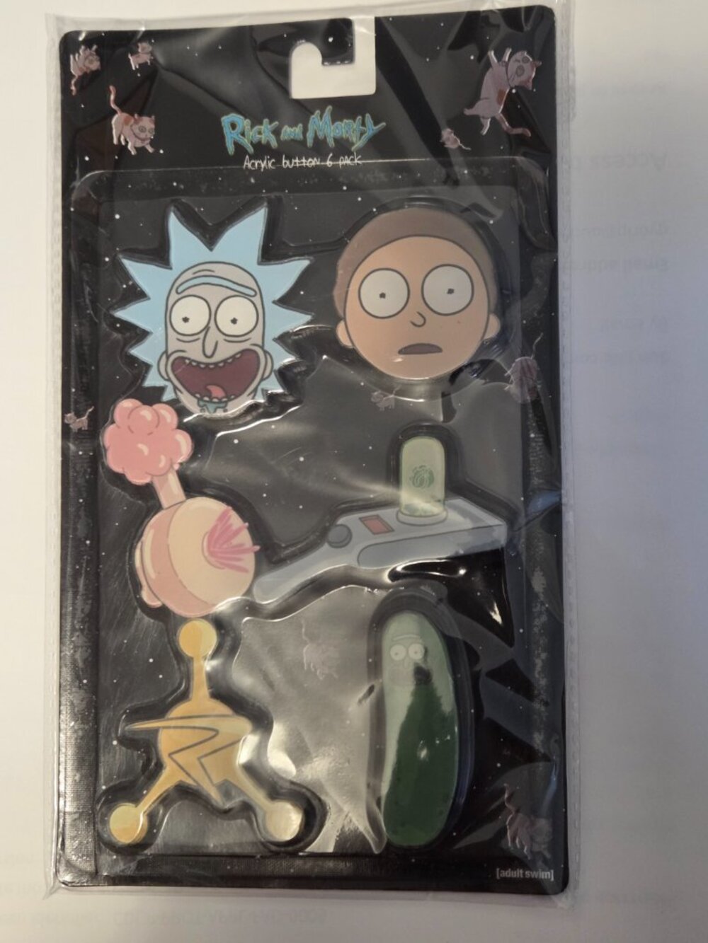 Rick and Morty Acrylic 6 Pack Button Pin Set 2018 Adult Swim
